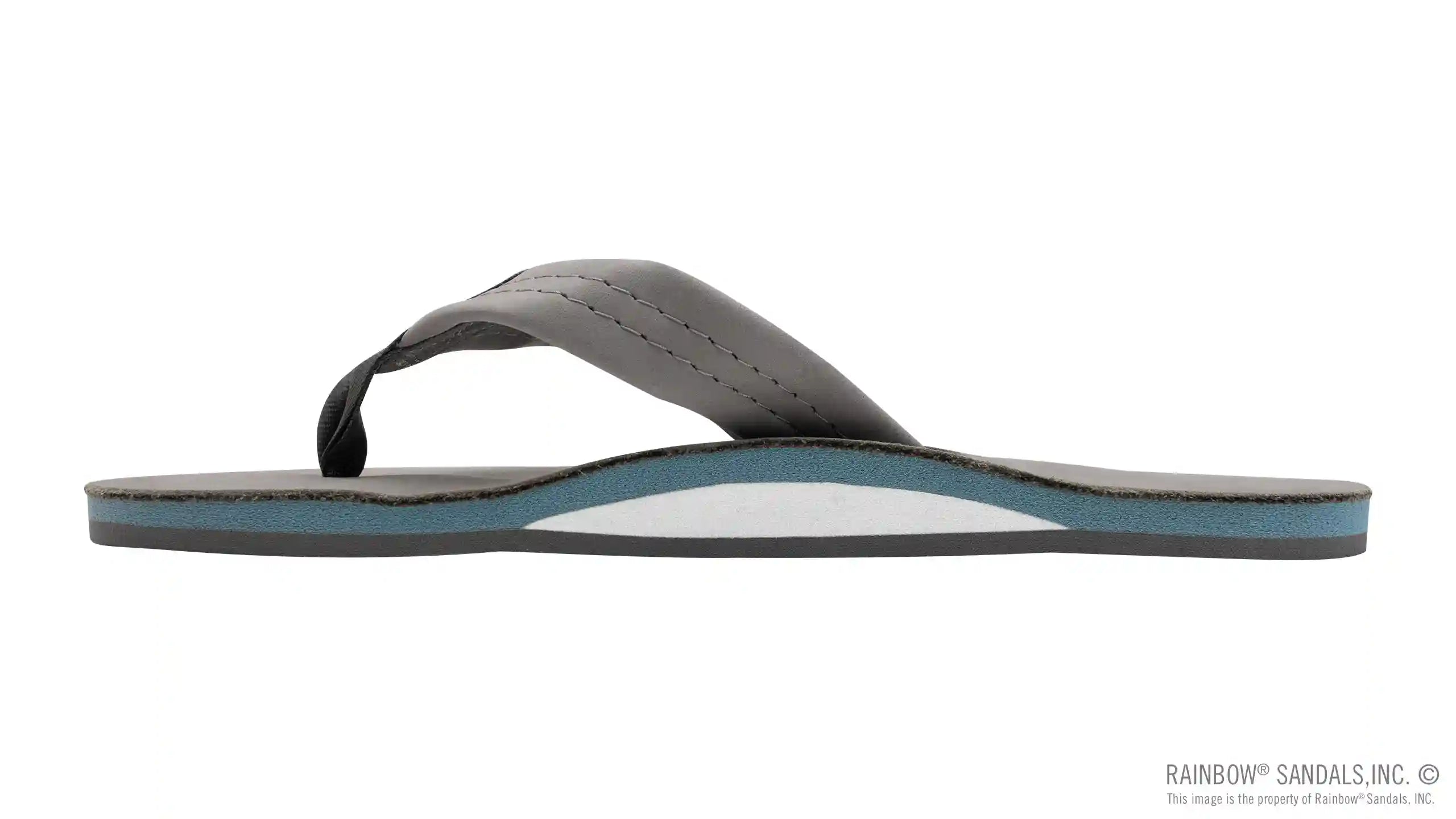 Signature Series - Women's Single Layer Premier Grey Leather Lt. Blue Midsole 1 Wide Strap - Image 2