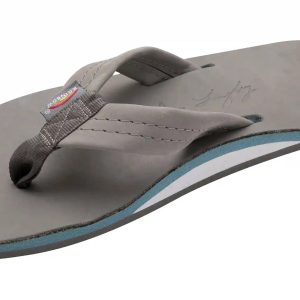 Signature Series - Women's Single Layer Premier Grey Leather Lt. Blue Midsole 1 Wide Strap