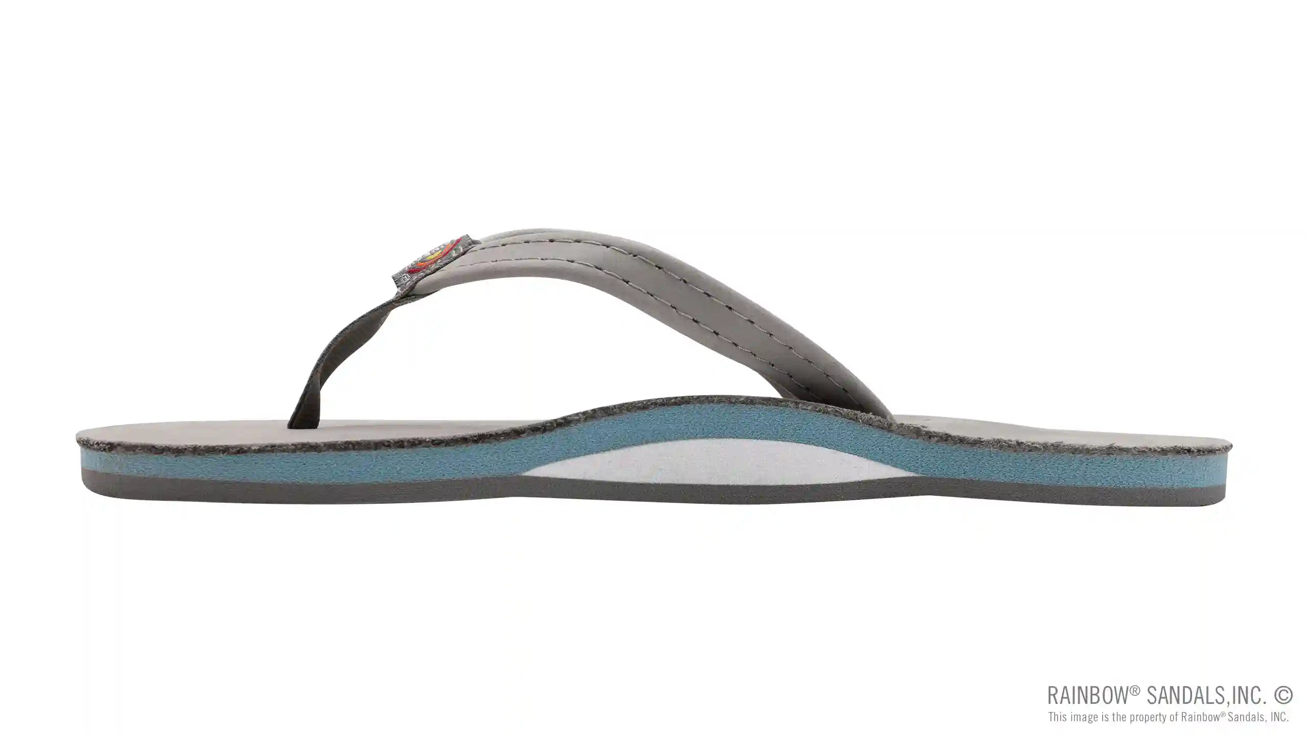 Signature Series - Women's Single Layer Premier Grey Leather Lt. Blue Midsole 1/2 Narrow Strap - Image 2