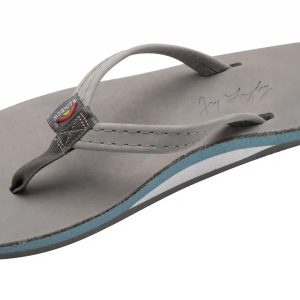 Signature Series - Women's Single Layer Premier Grey Leather Lt. Blue Midsole 1/2 Narrow Strap