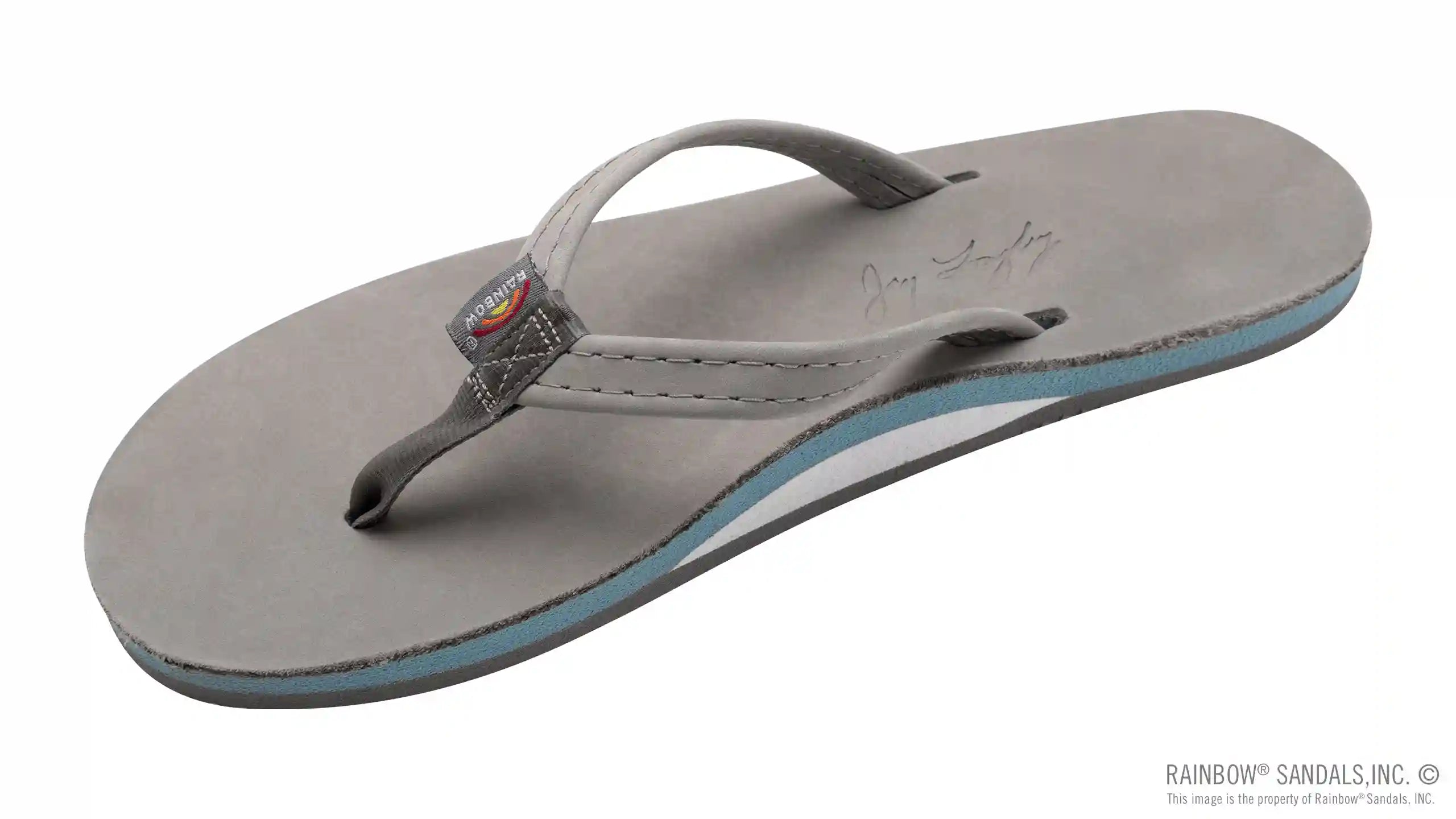 Signature Series - Women's Single Layer Premier Grey Leather Lt. Blue Midsole 1/2 Narrow Strap
