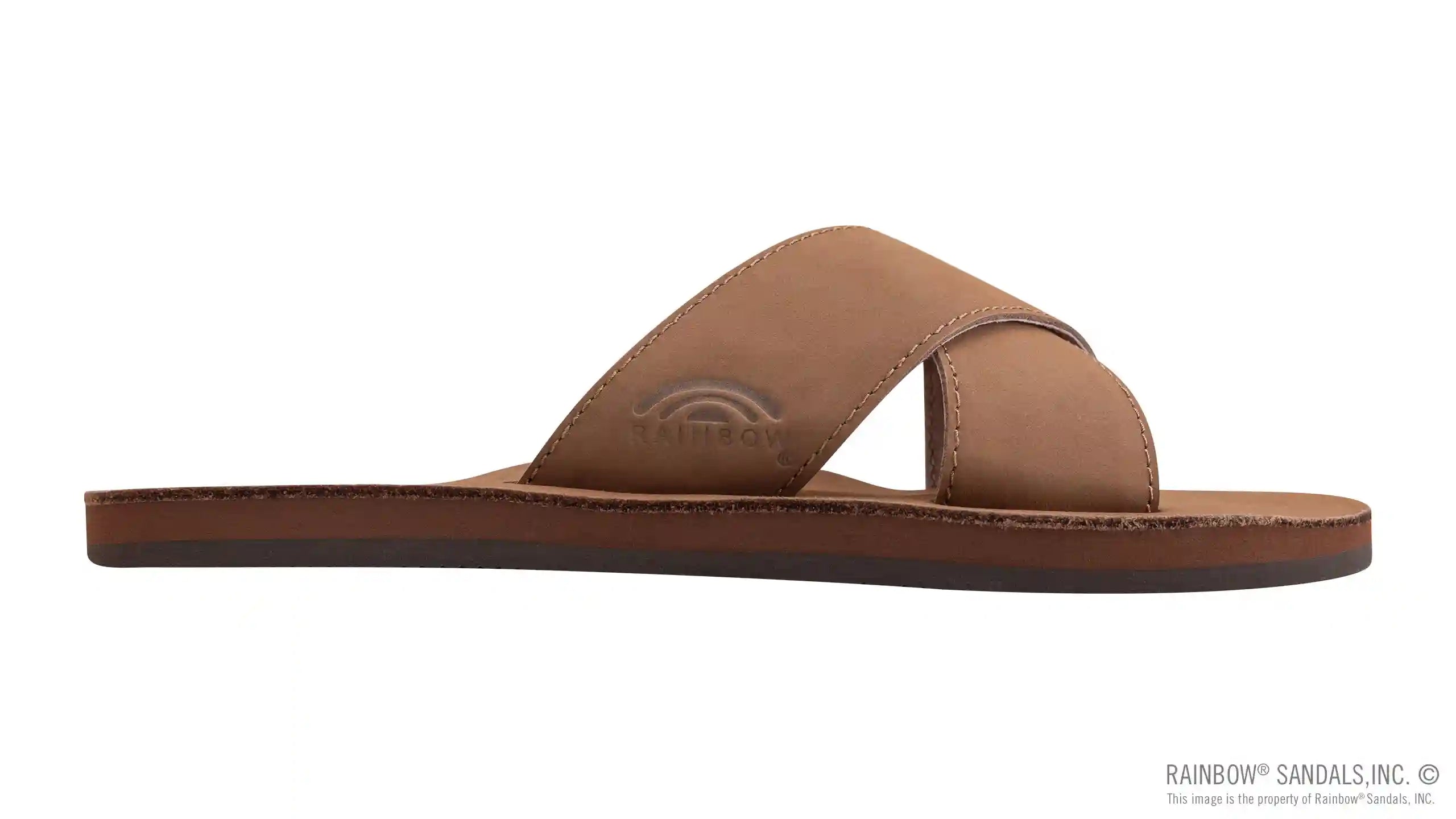 Premier Leather Single Layer Arch Cross Strap Flat Stitch - Image 4