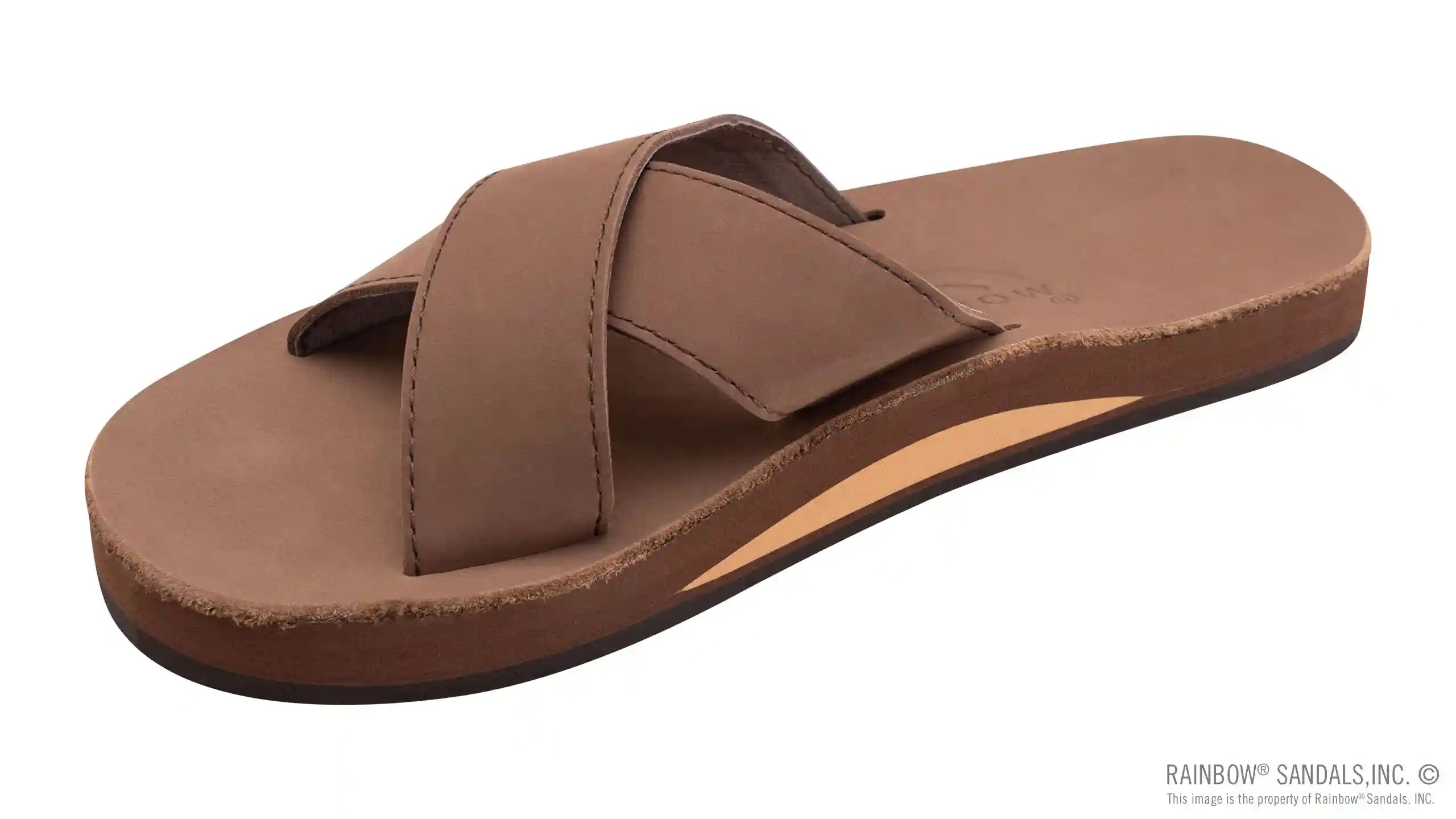 Premier Leather Single Layer Arch Cross Strap Flat Stitch - Image 6