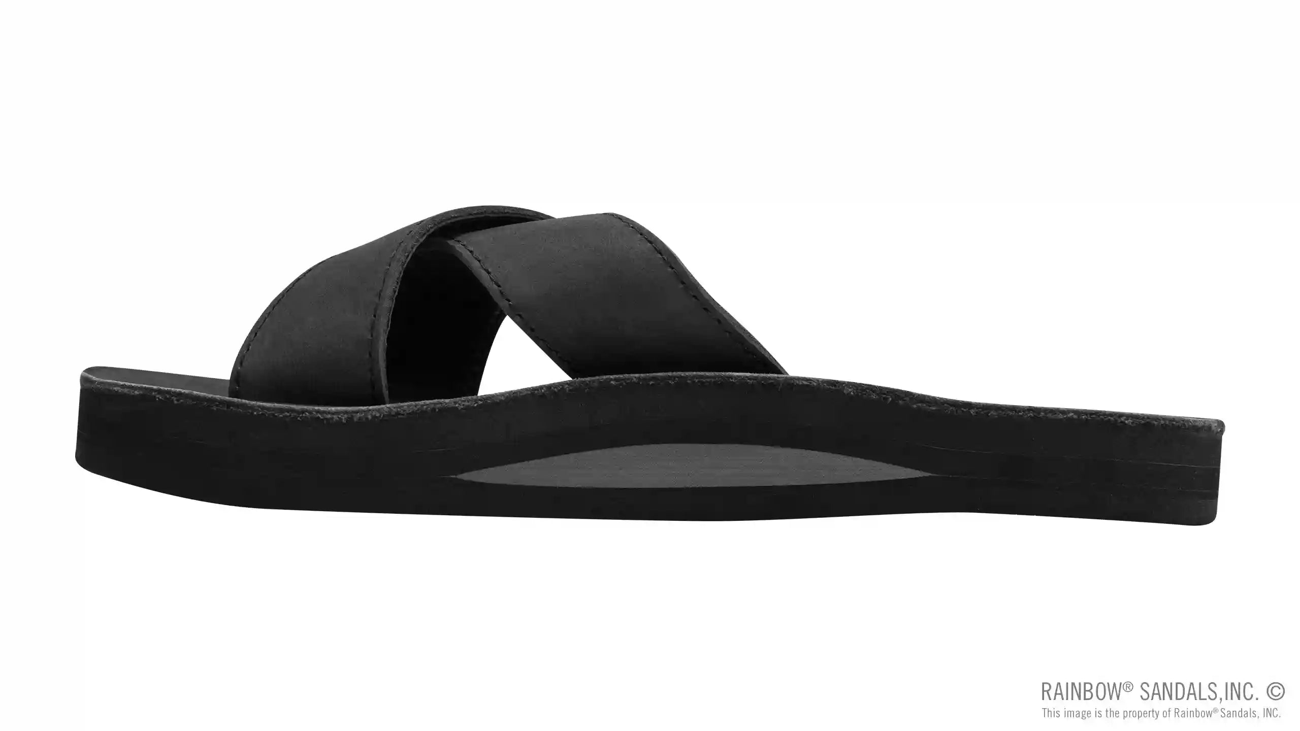 Premier Leather Top Sole Single Layer Arch Cross Strap Flat Stitch Slide - Image 12