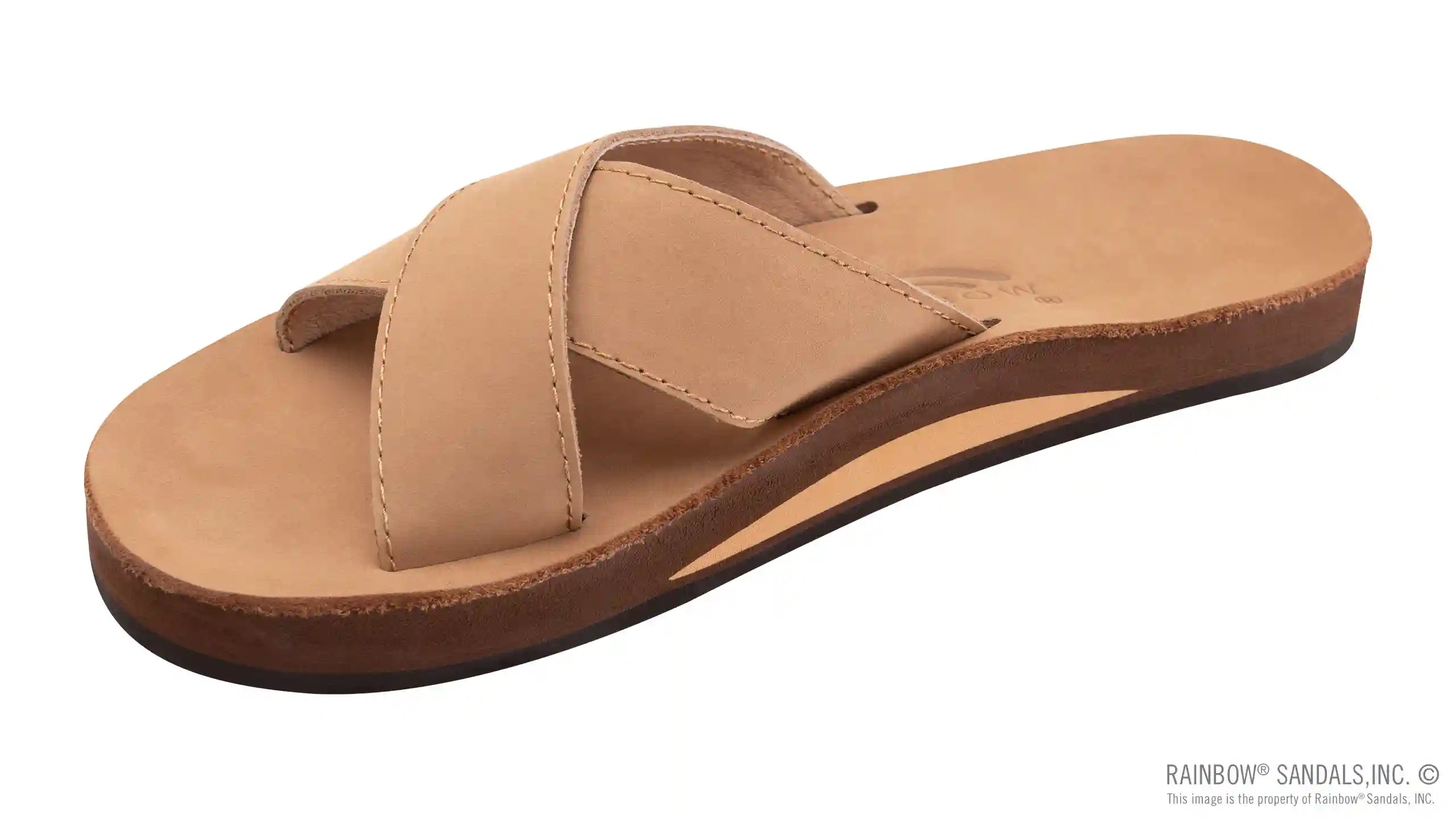 Premier Leather Single Layer Arch Cross Strap Flat Stitch - Image 16