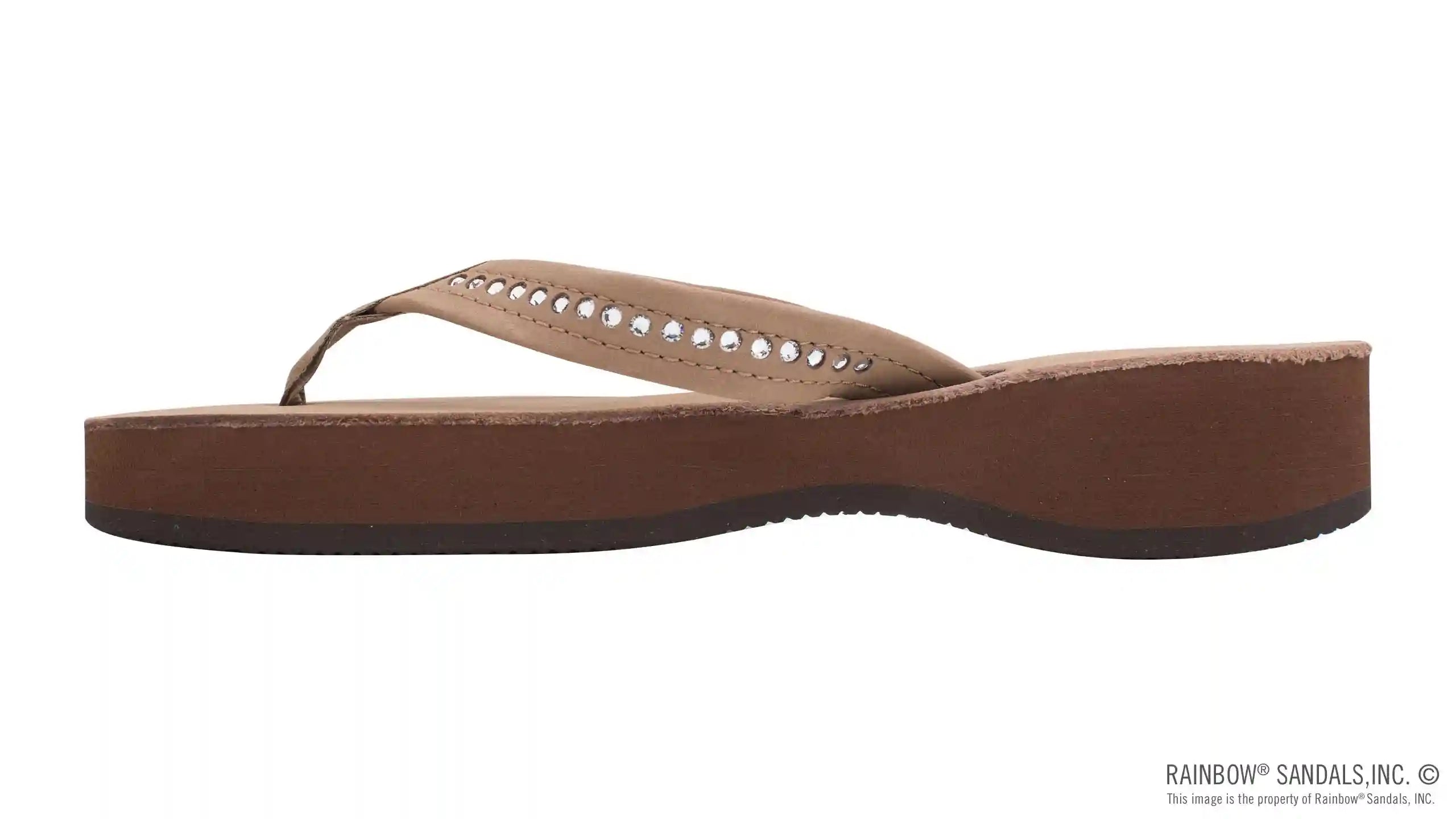 Four Layer Leather Wedge - 3/4 Strap with Crystals - Image 2