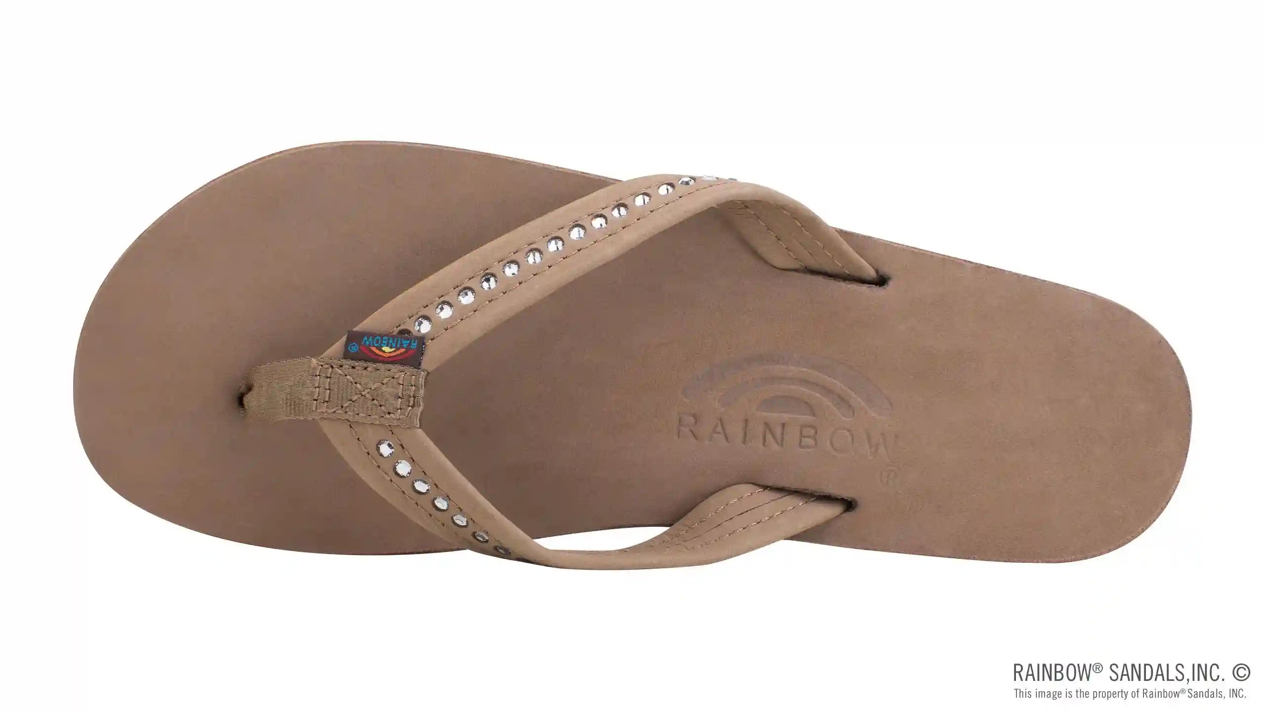 Four Layer Leather Wedge - 3/4 Strap with Crystals - Image 3