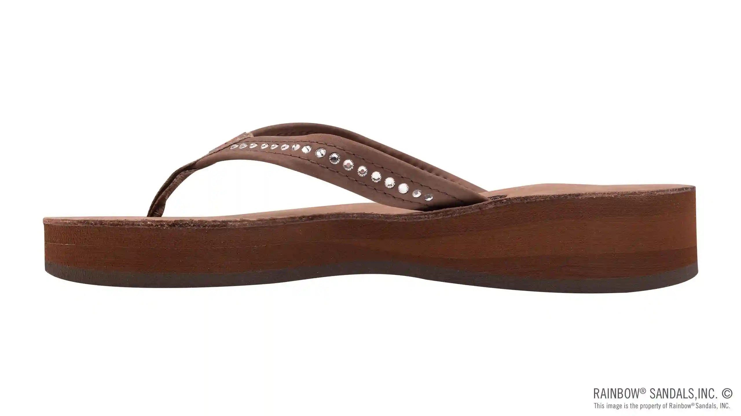 Four Layer Leather Wedge - 3/4 Strap with Crystals - Image 7
