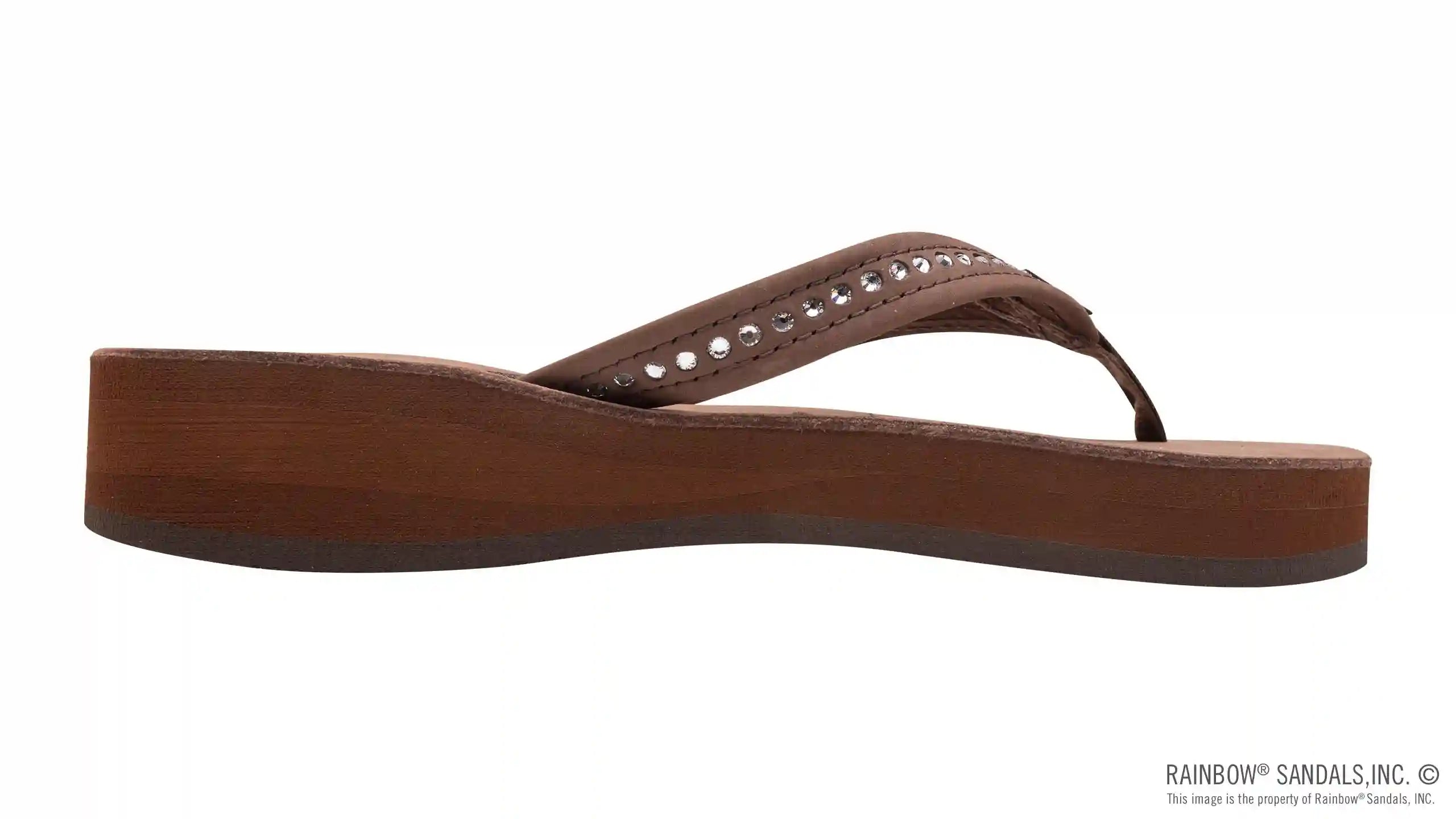 Four Layer Leather Wedge - 3/4 Strap with Crystals - Image 9