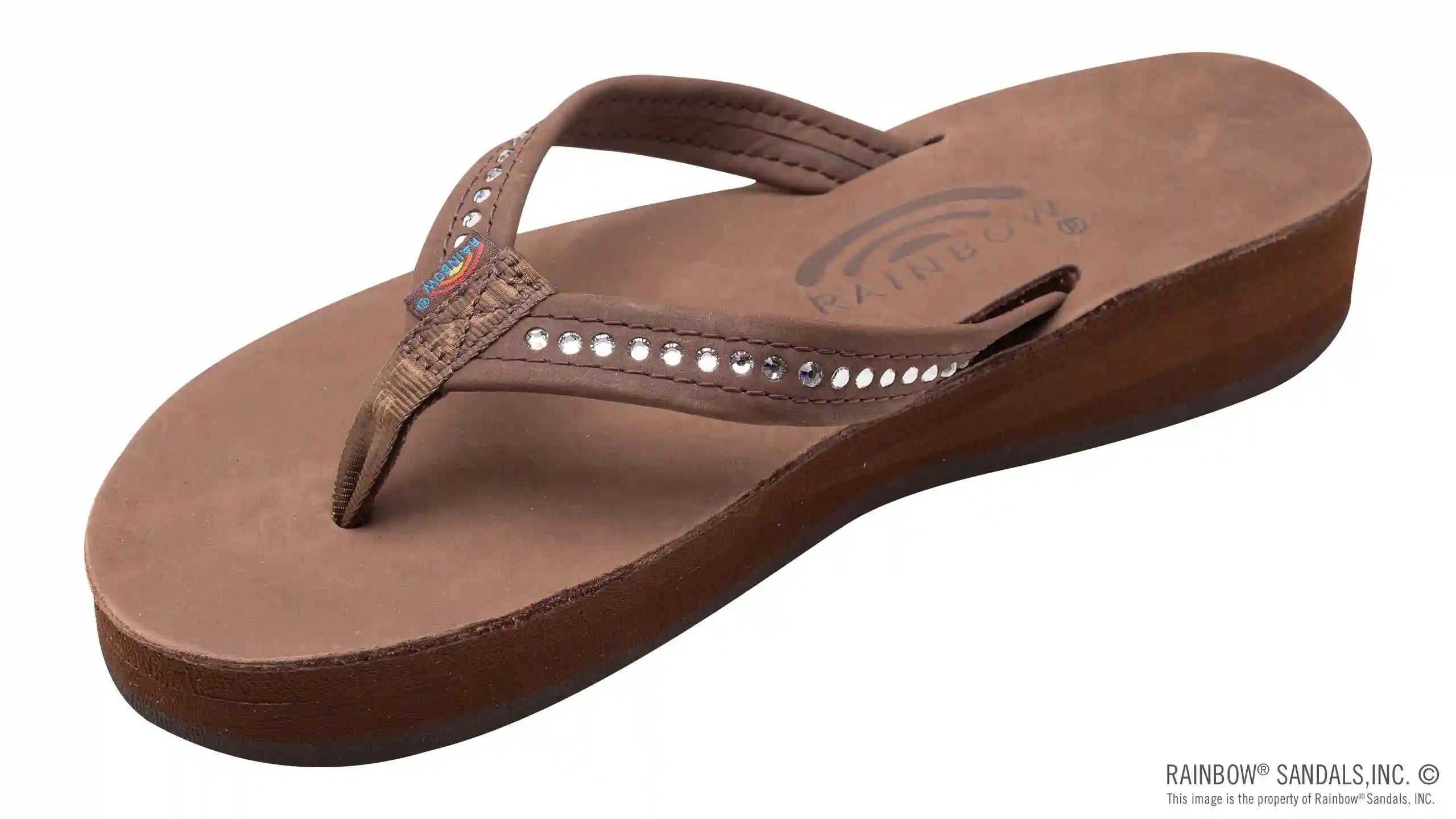 Four Layer Leather Wedge - 3/4 Strap with Crystals - Image 6