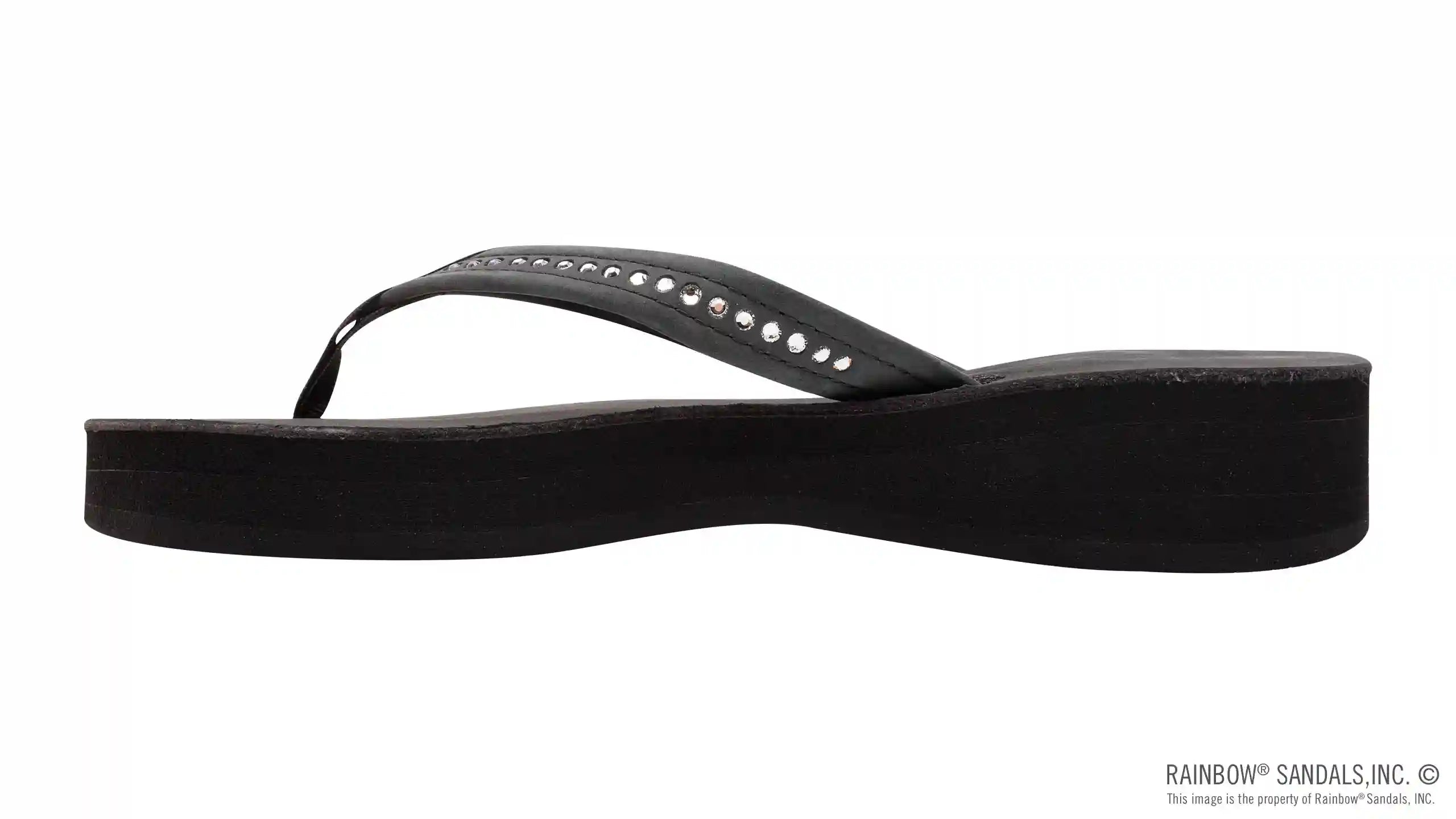 Four Layer Leather Wedge - 3/4 Strap with Crystals - Image 12