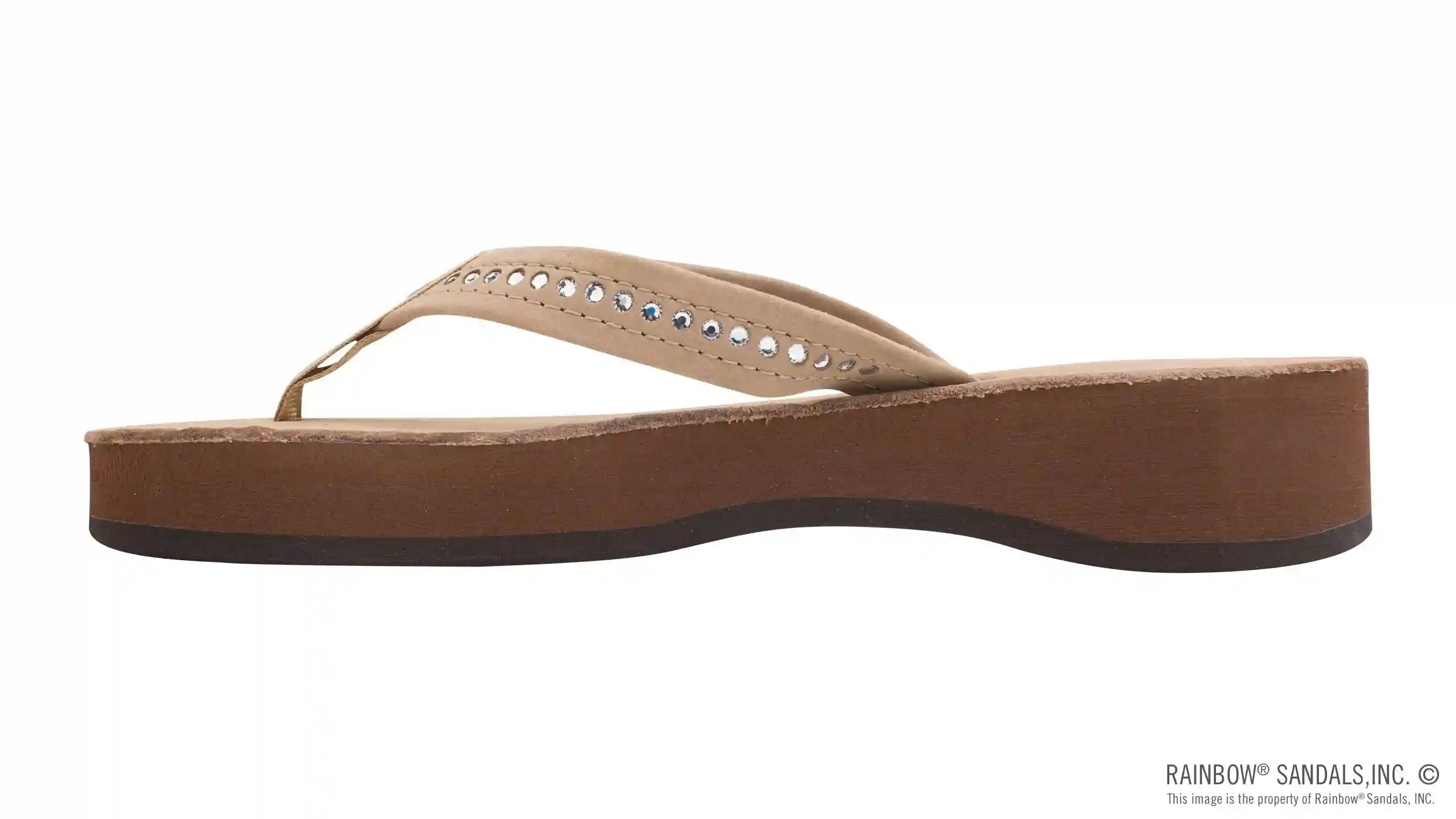 Four Layer Leather Wedge - 3/4 Strap with Crystals - Image 17