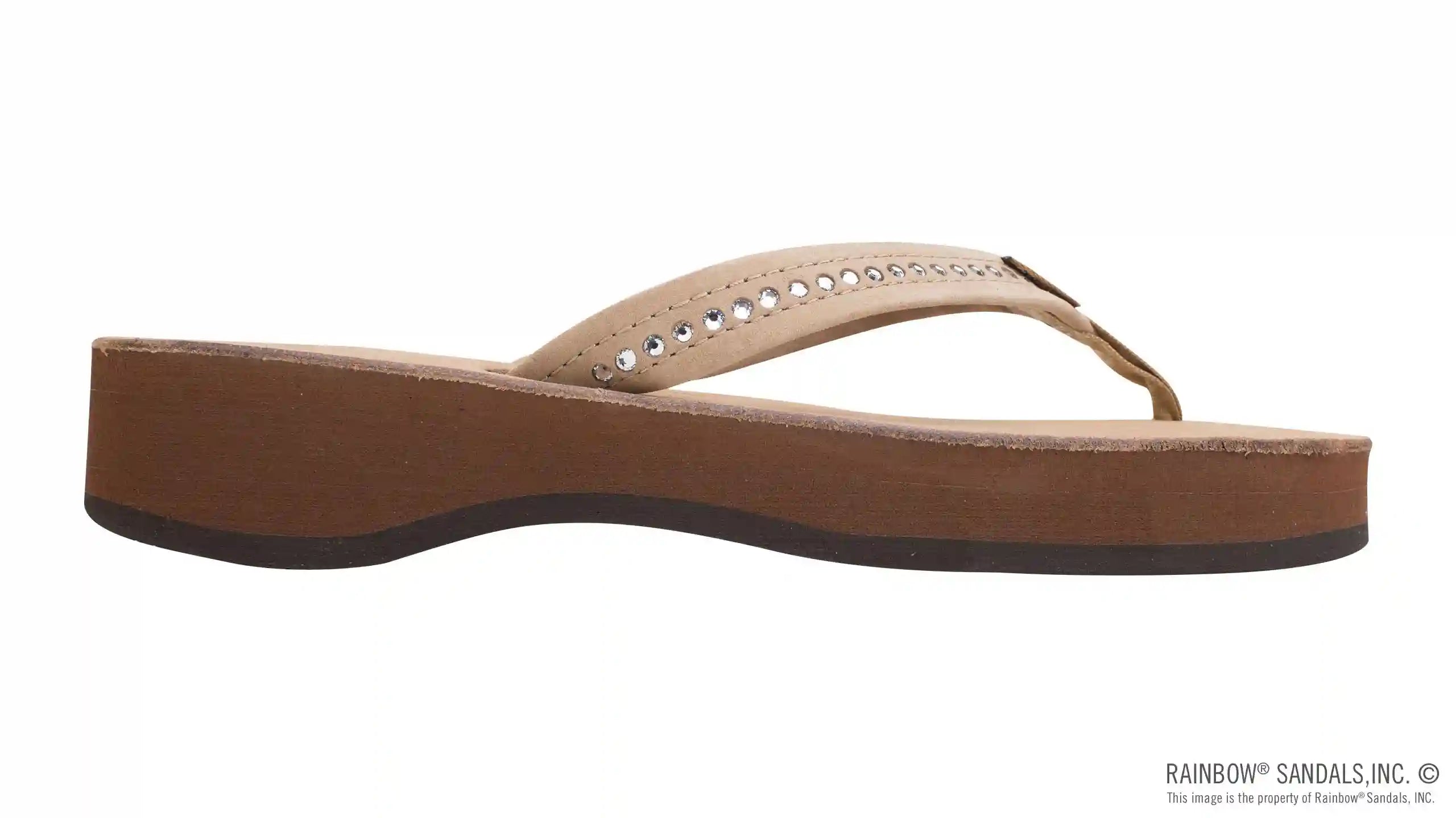 Four Layer Leather Wedge - 3/4 Strap with Crystals - Image 19