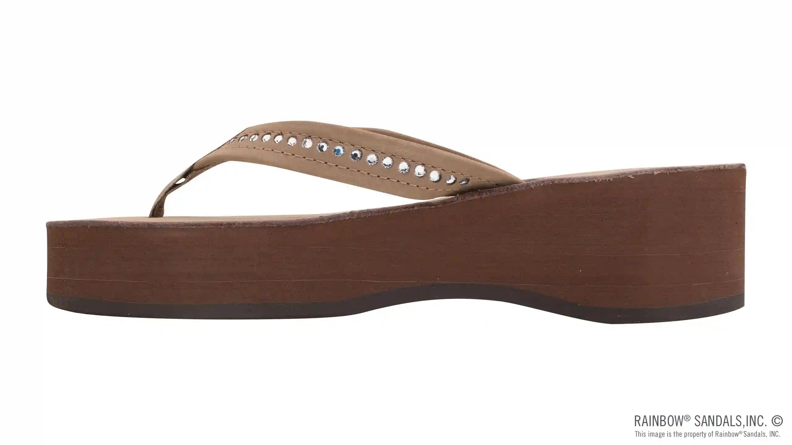 Six Layer Leather Wedge - 3/4 Strap with Crystals - Image 2