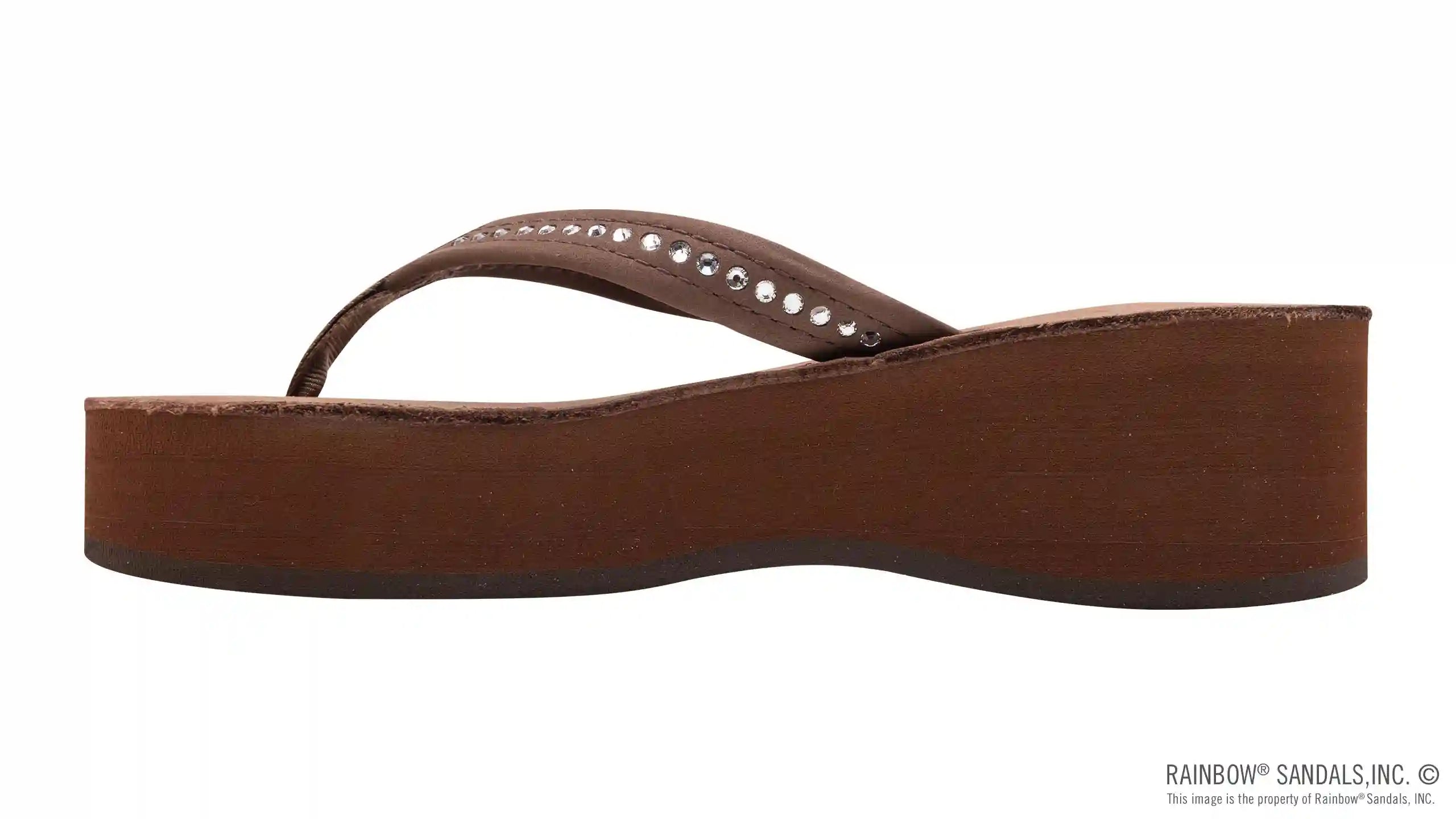 Six Layer Leather Wedge - 3/4 Strap with Crystals - Image 7