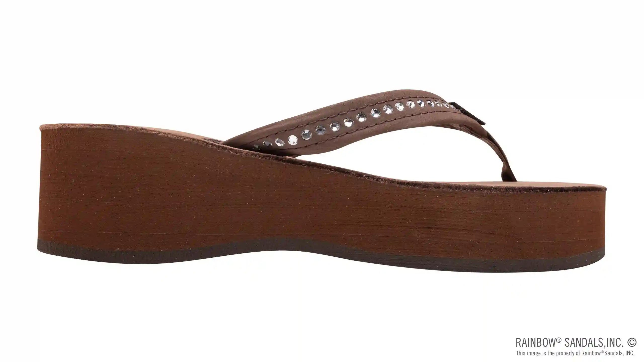 Six Layer Leather Wedge - 3/4 Strap with Crystals - Image 9