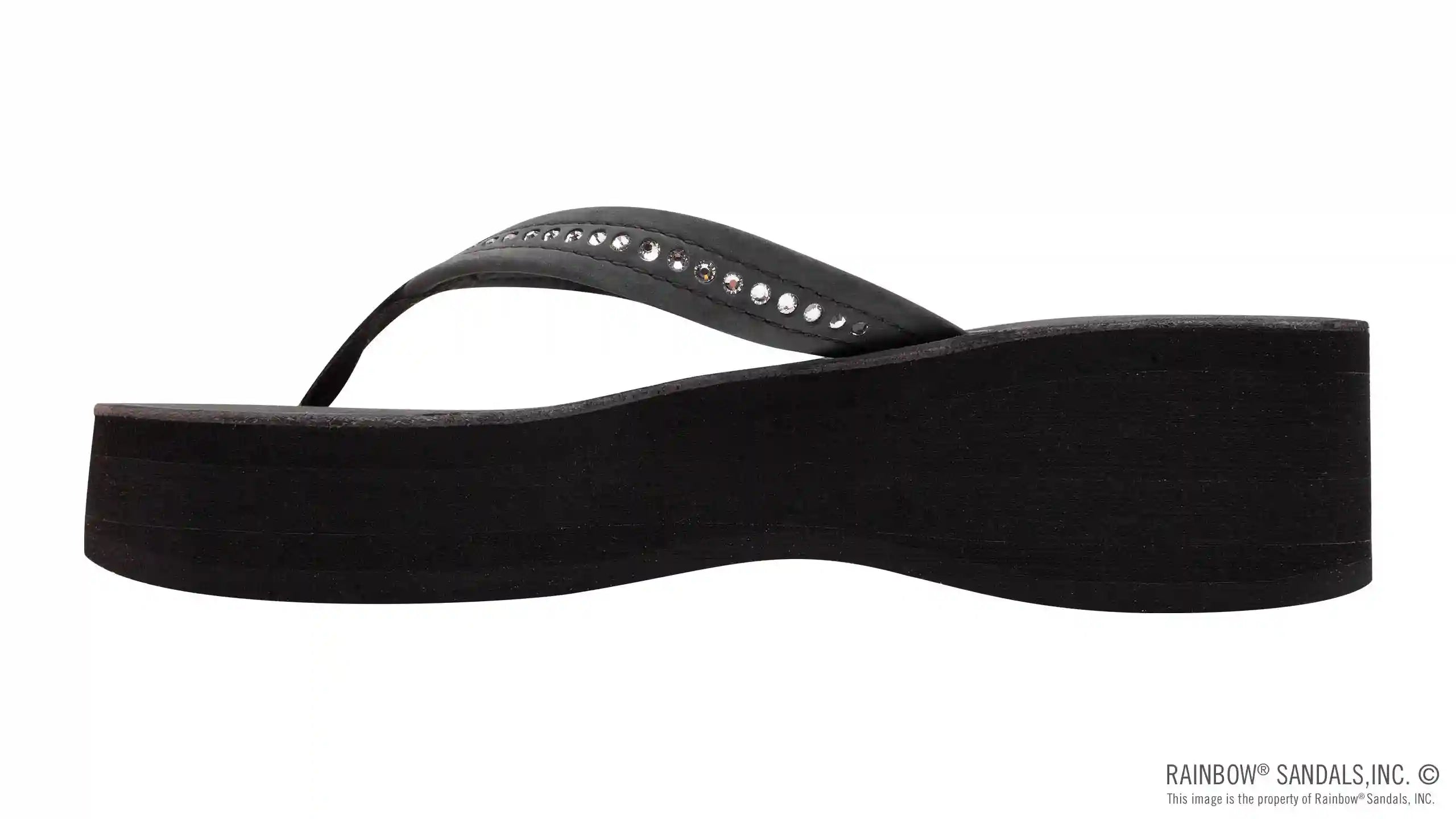 Six Layer Leather Wedge - 3/4 Strap with Crystals - Image 12