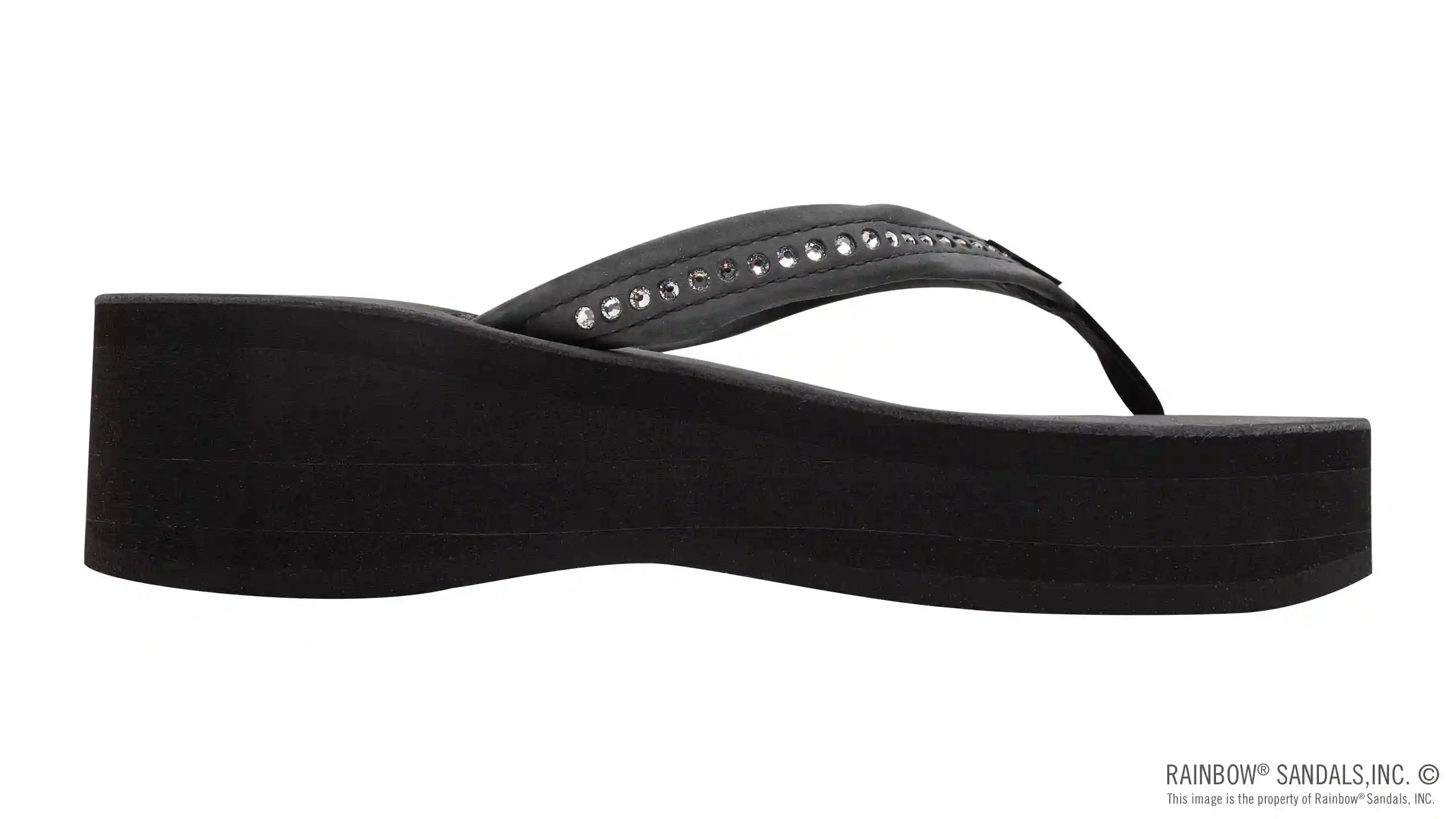 Six Layer Leather Wedge - 3/4 Strap with Crystals - Image 14