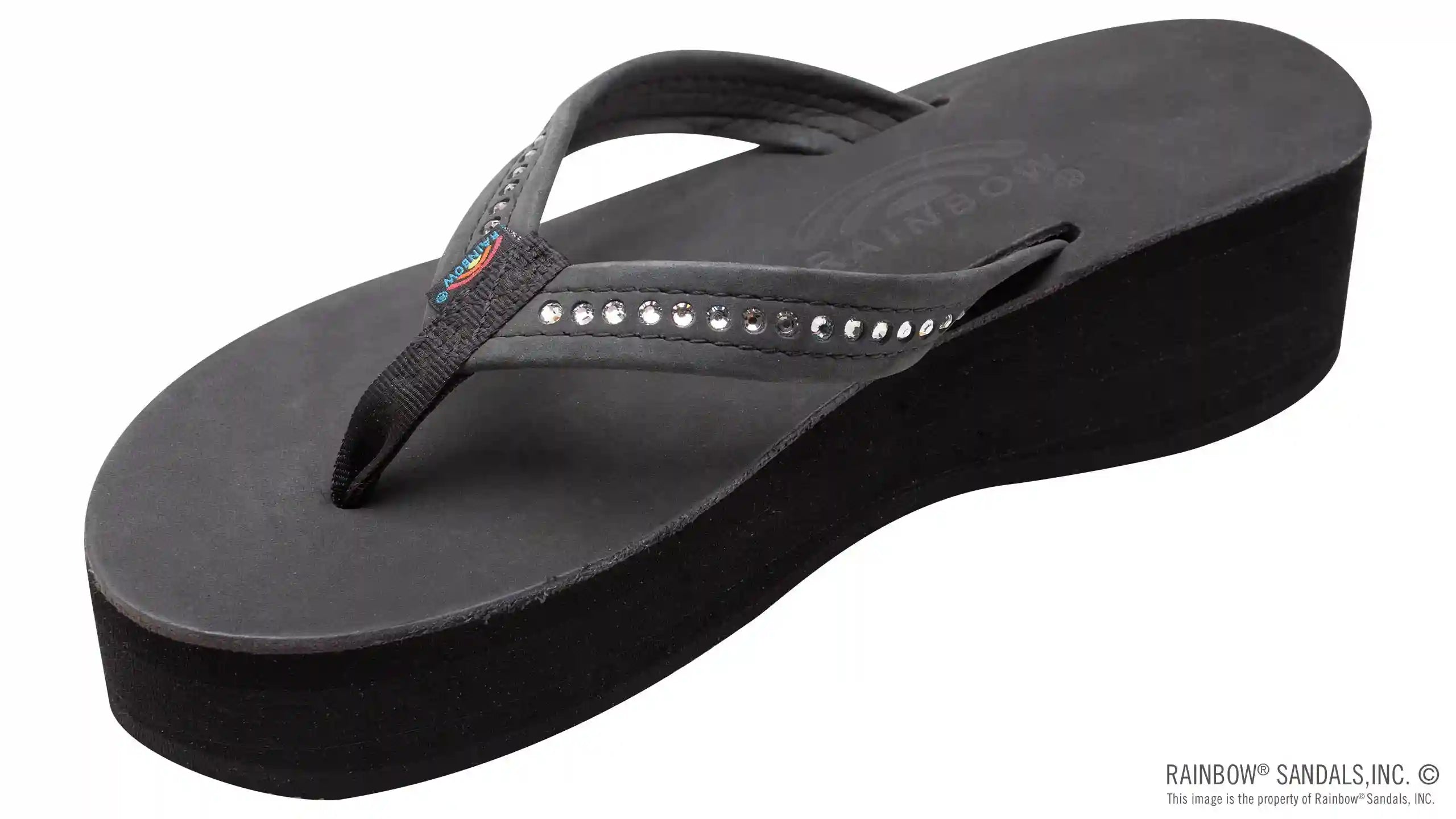 Six Layer Leather Wedge - 3/4 Strap with Crystals - Image 11