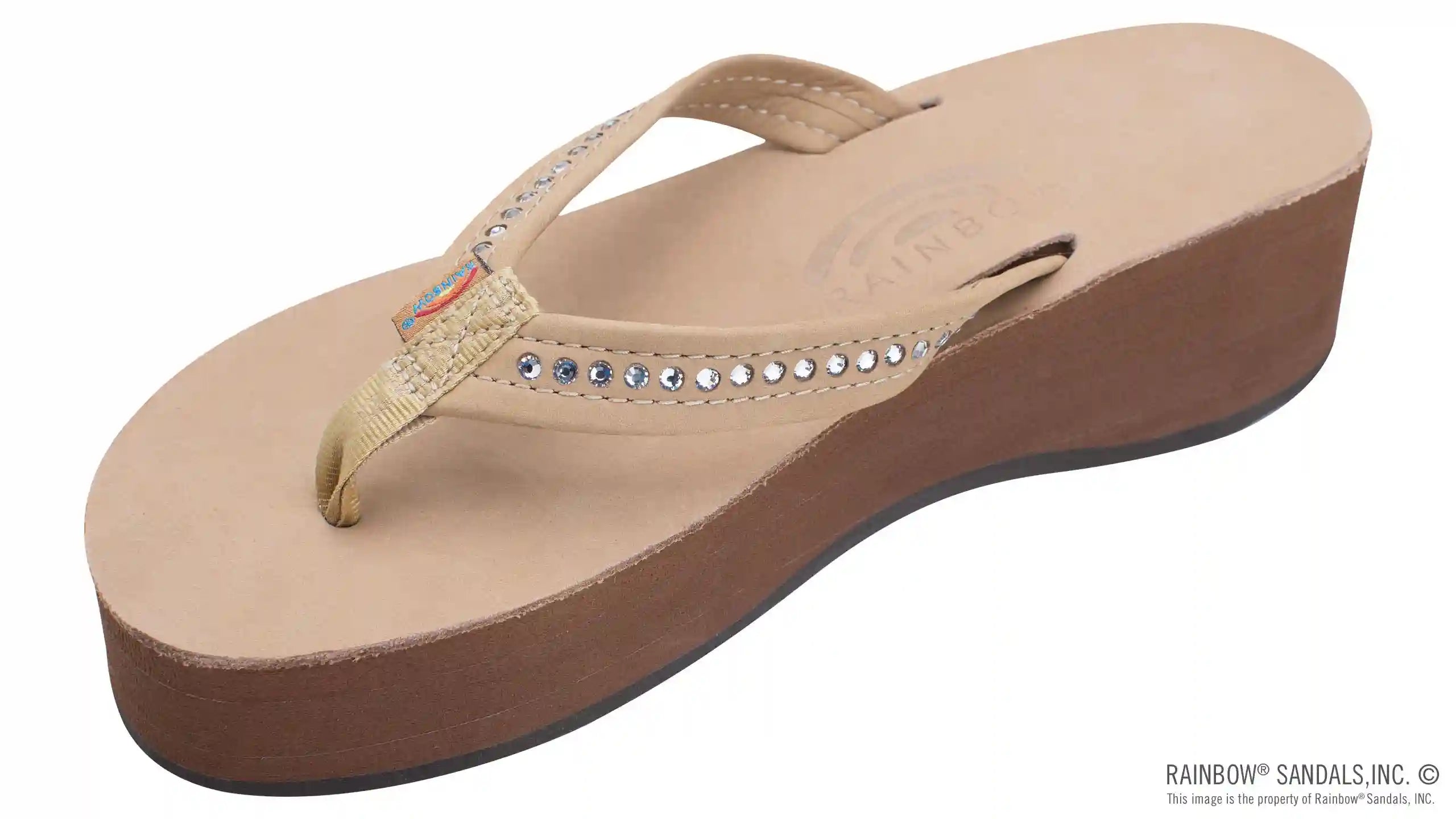 Six Layer Leather Wedge - 3/4 Strap with Crystals - Image 16