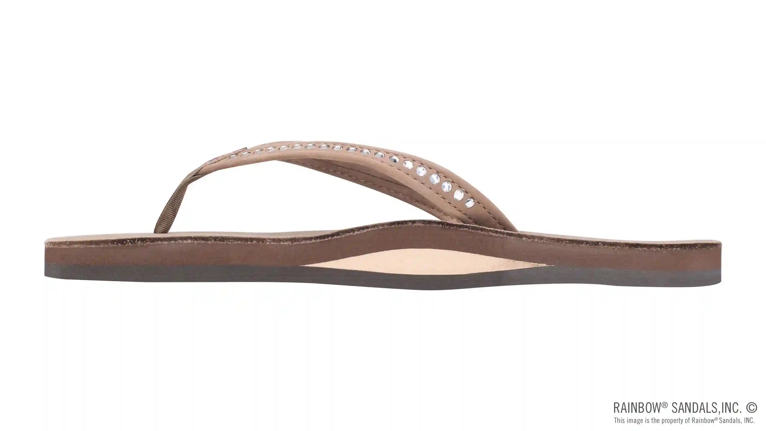 Crystal Collection - Single Layer Arch Support Leather 1/2 Narrow Strap with Crystals - Image 2