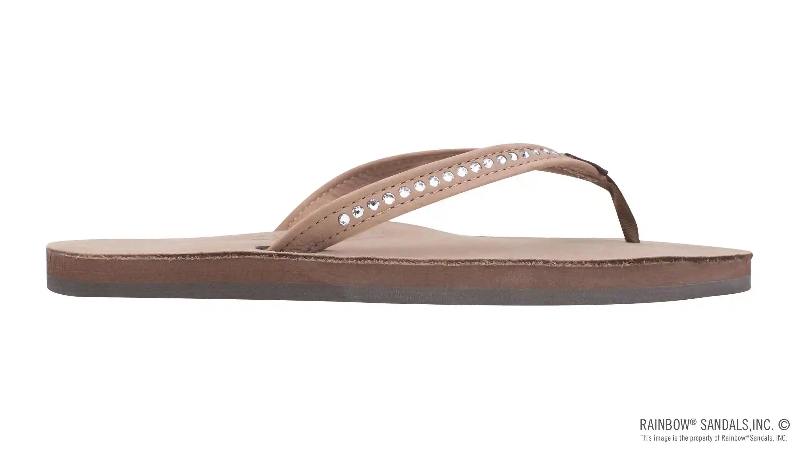 Crystal Collection - Single Layer Arch Support Leather 1/2 Narrow Strap with Crystals - Image 3