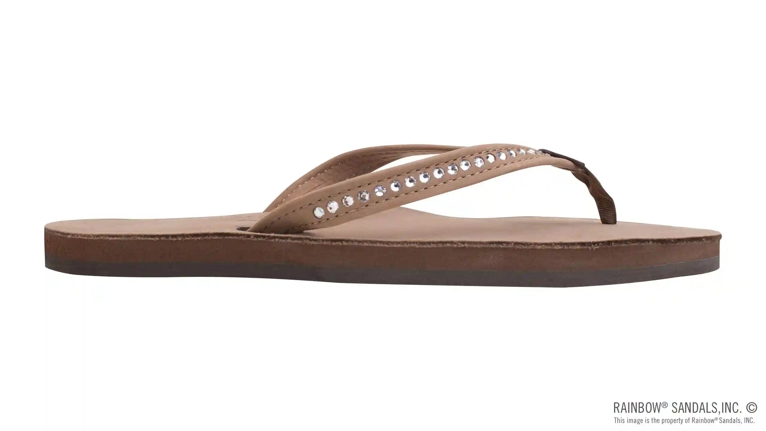 Crystal Collection - Single Layer Arch Support Leather 1/2 Narrow Strap with Crystals - Image 4