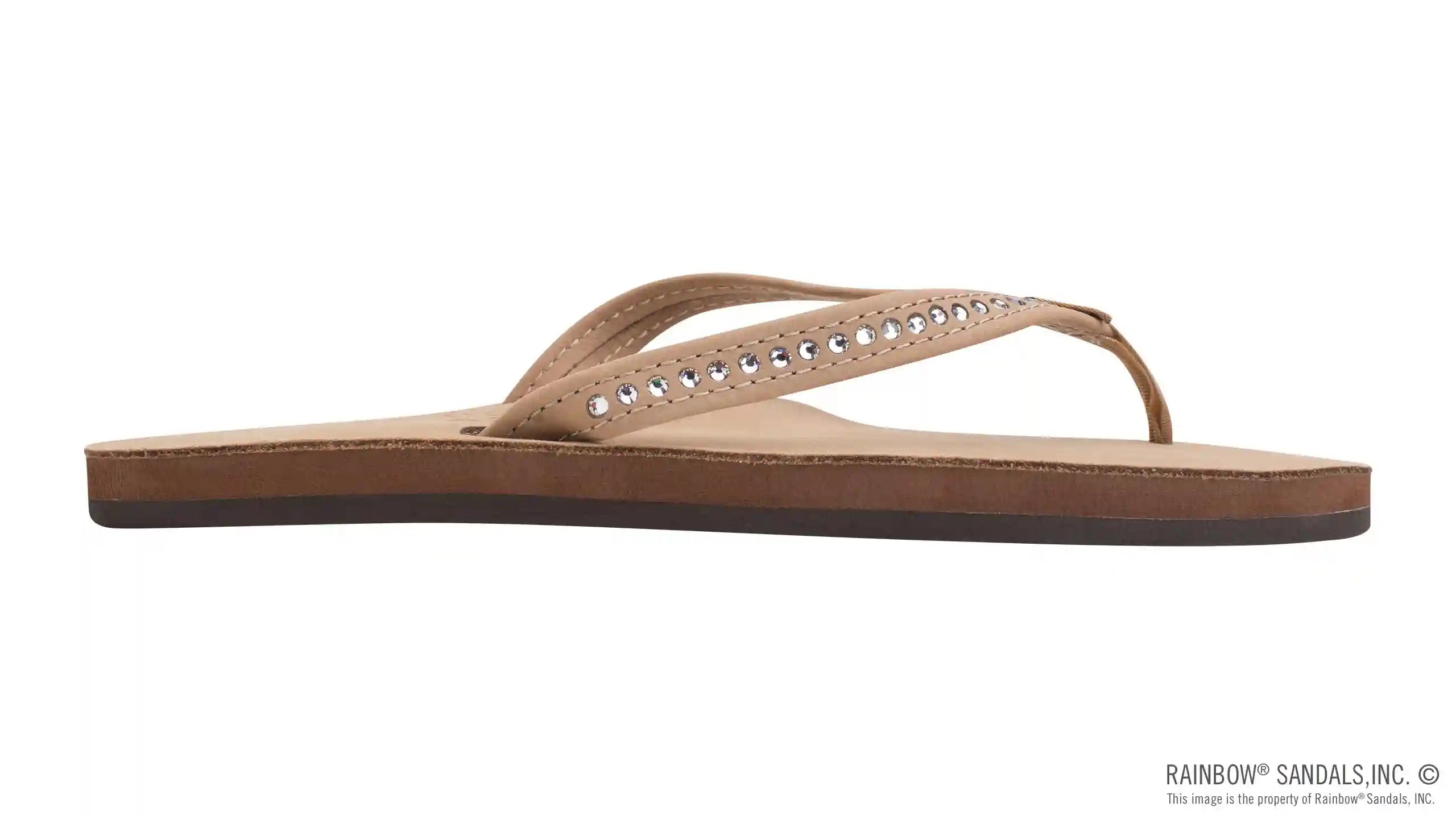 Crystal Collection - Single Layer Arch Support Leather 1/2 Narrow Strap with Crystals - Image 19