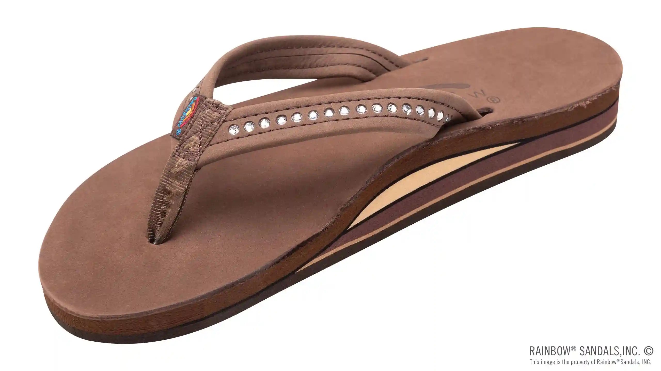 Crystal Collection - Double Layer Arch Support Leather 3/4 Medium Strap w/ Crystals - Image 6