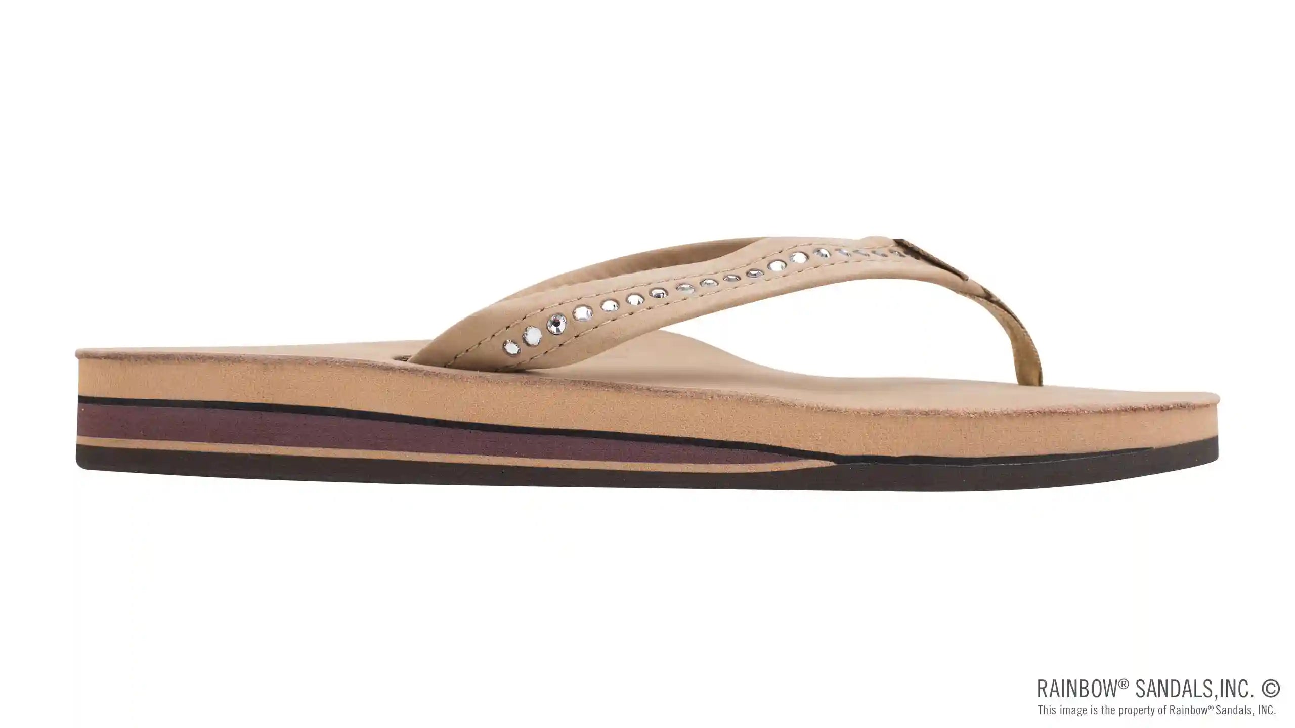 Crystal Collection - Double Layer Arch Support Leather 3/4 Medium Strap w/ Crystals - Image 19