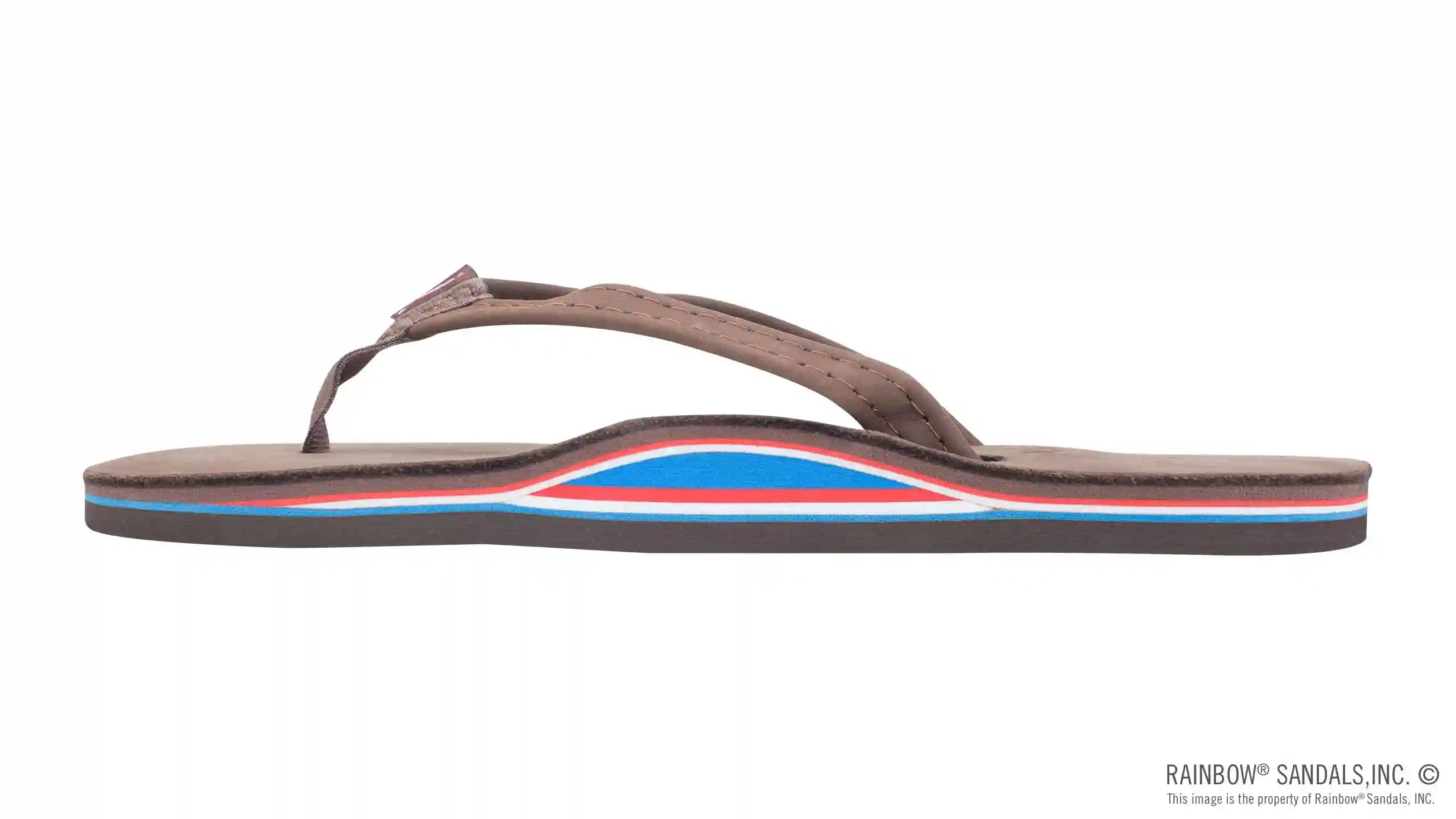 The Americana - Women's Single layer Premier Leather Red White & Blue Mid Sole with a 1/2 Narrow - Image 2