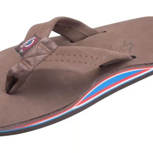 The Americana -Men's Single layer Premier Leather Red White & Blue Mid Sole