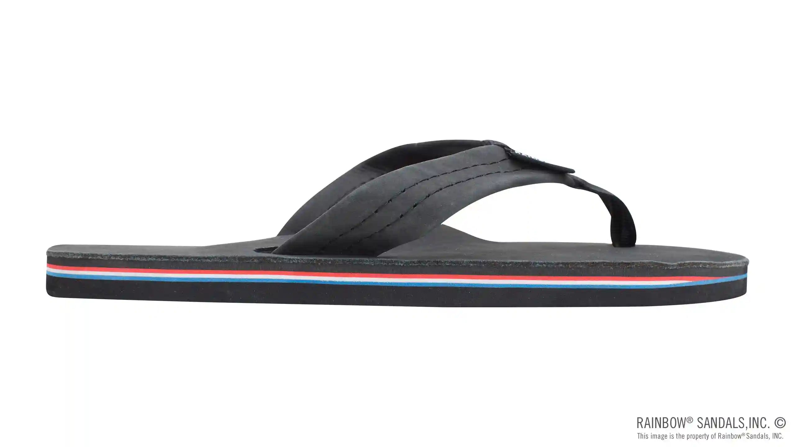 The Americana - Women's Single layer Premier Leather Red White & Blue Mid Sole with a 1 Strap - Image 4