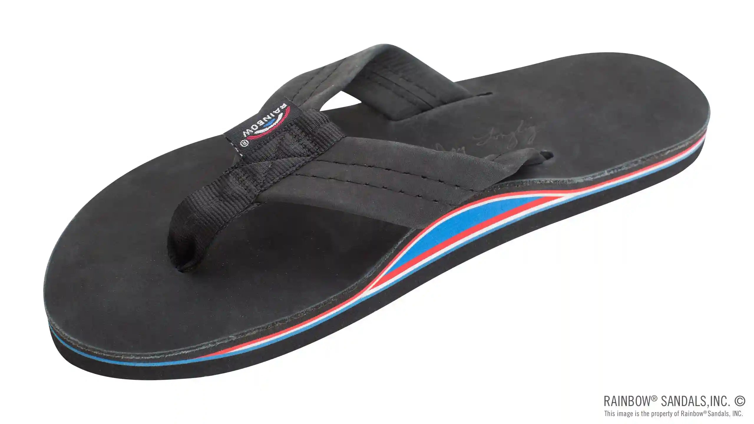 The Americana - Women's Single layer Premier Leather Red White & Blue Mid Sole with a 1 Strap