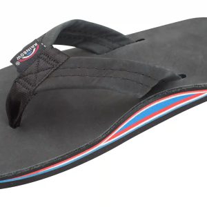 The Americana - Men's Single layer Premier Leather Red White & Blue Mid Sole