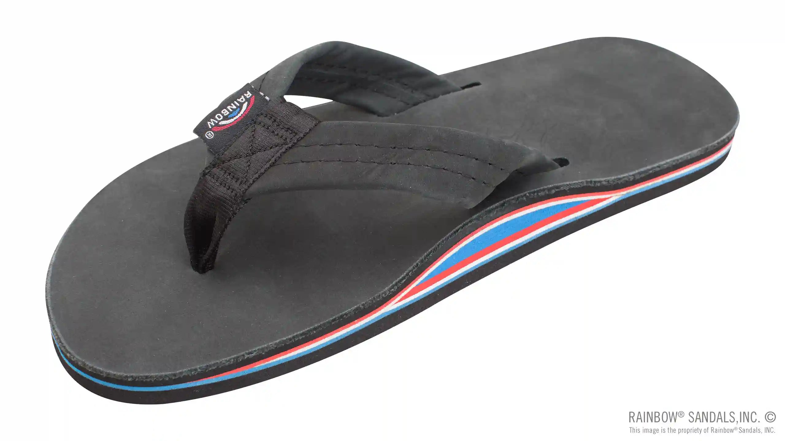 The Americana - Men's Single layer Premier Leather Red White & Blue Mid Sole
