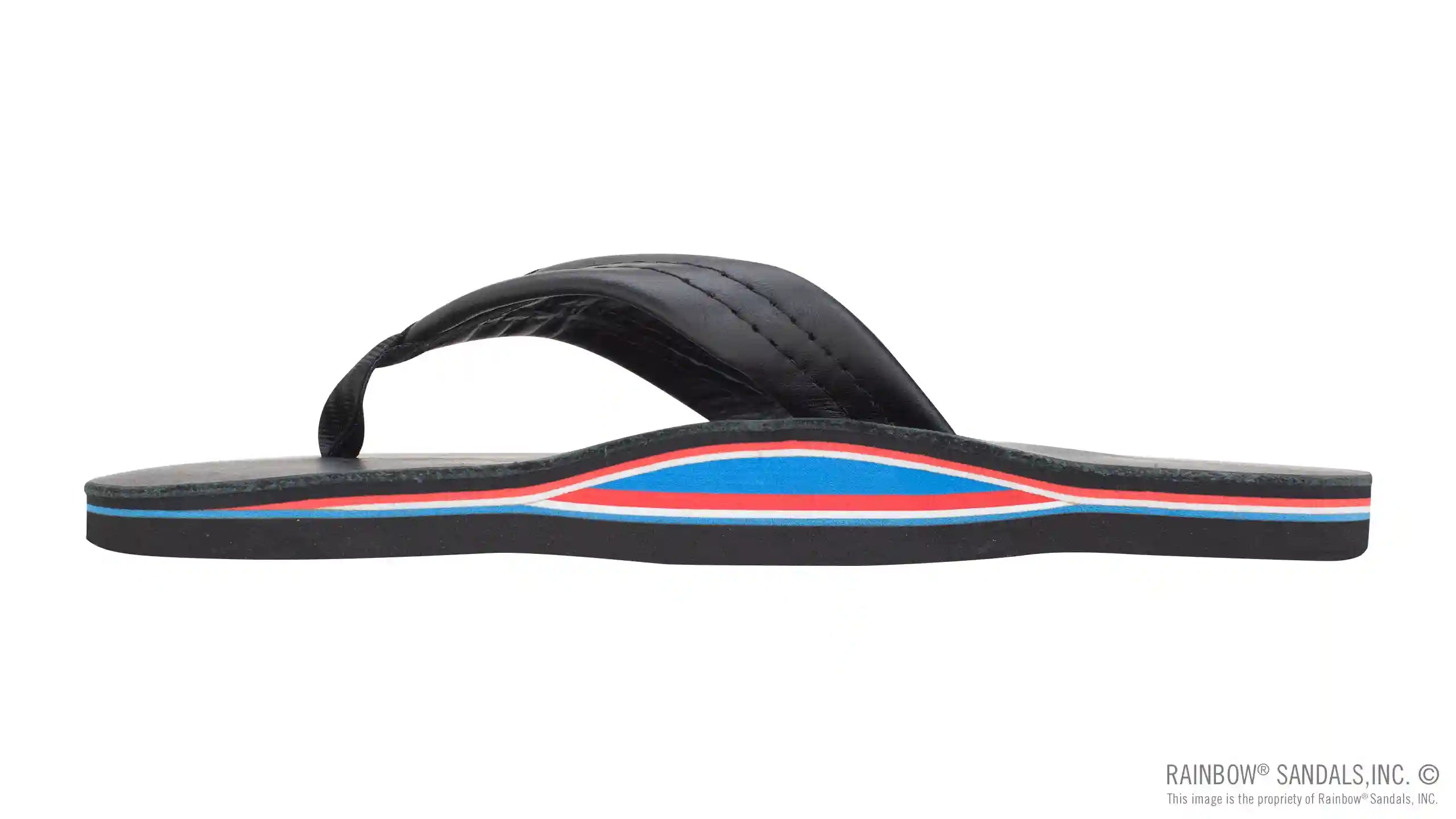 The Americana - Men's Single Layer Classic Leather with Red White & Blue Mid Sole - Image 2