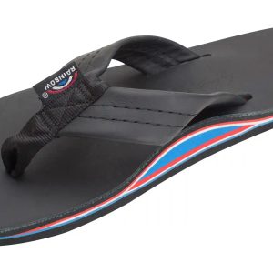 The Americana - Women's Single Layer Classic Leather Red White & Blue Mid Sole with a 1 Strap