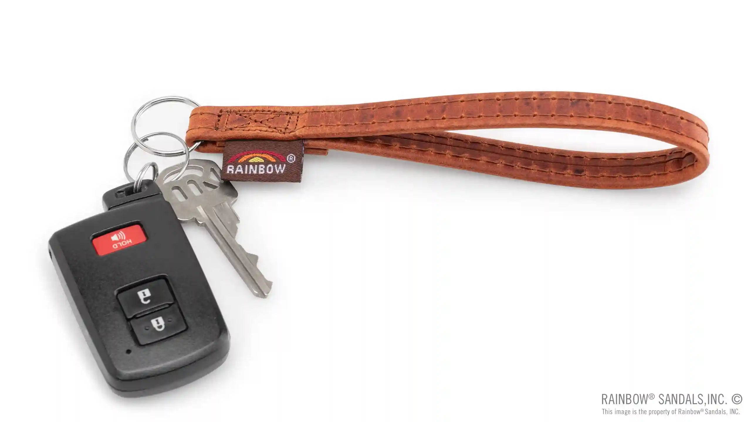 Leather Keychain Loop - Rust - Image 2
