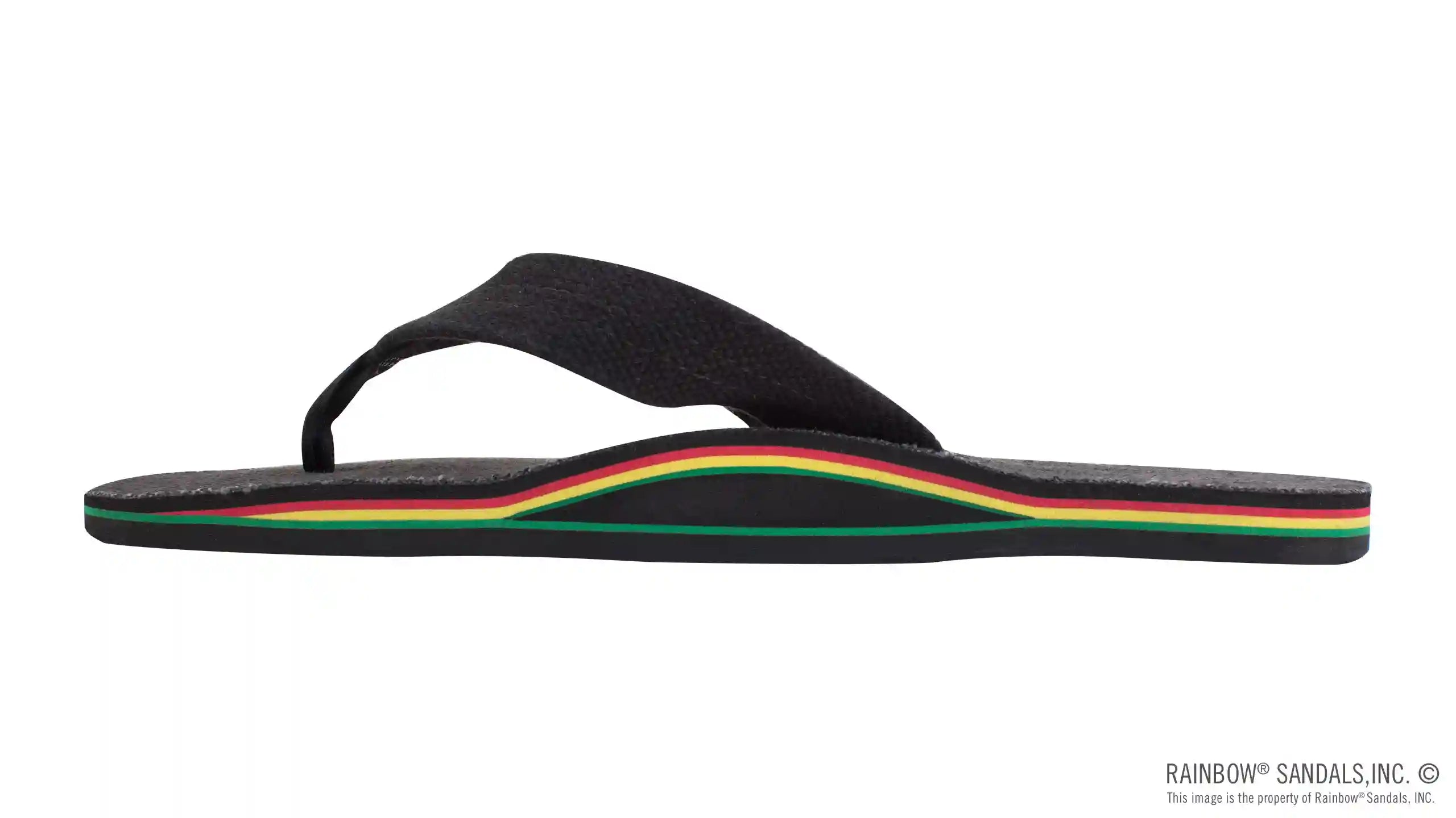 The Rastafarian - Single Layer Black Hemp with Rasta Mid Sole - Image 2