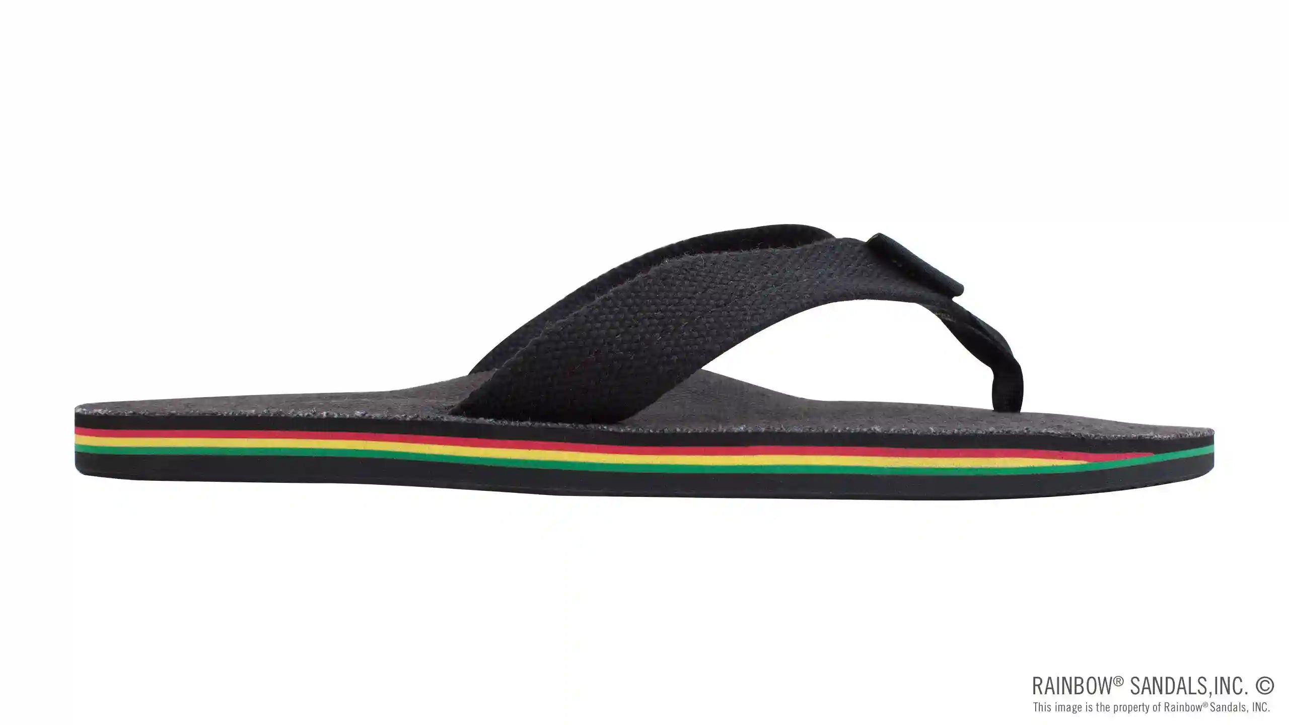 The Rastafarian - Single Layer Black Hemp with Rasta Mid Sole - Image 4