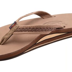 The Willow – Double Layer Arch Support Premier Leather with Inset Double Braided 3/4 Medium Strap