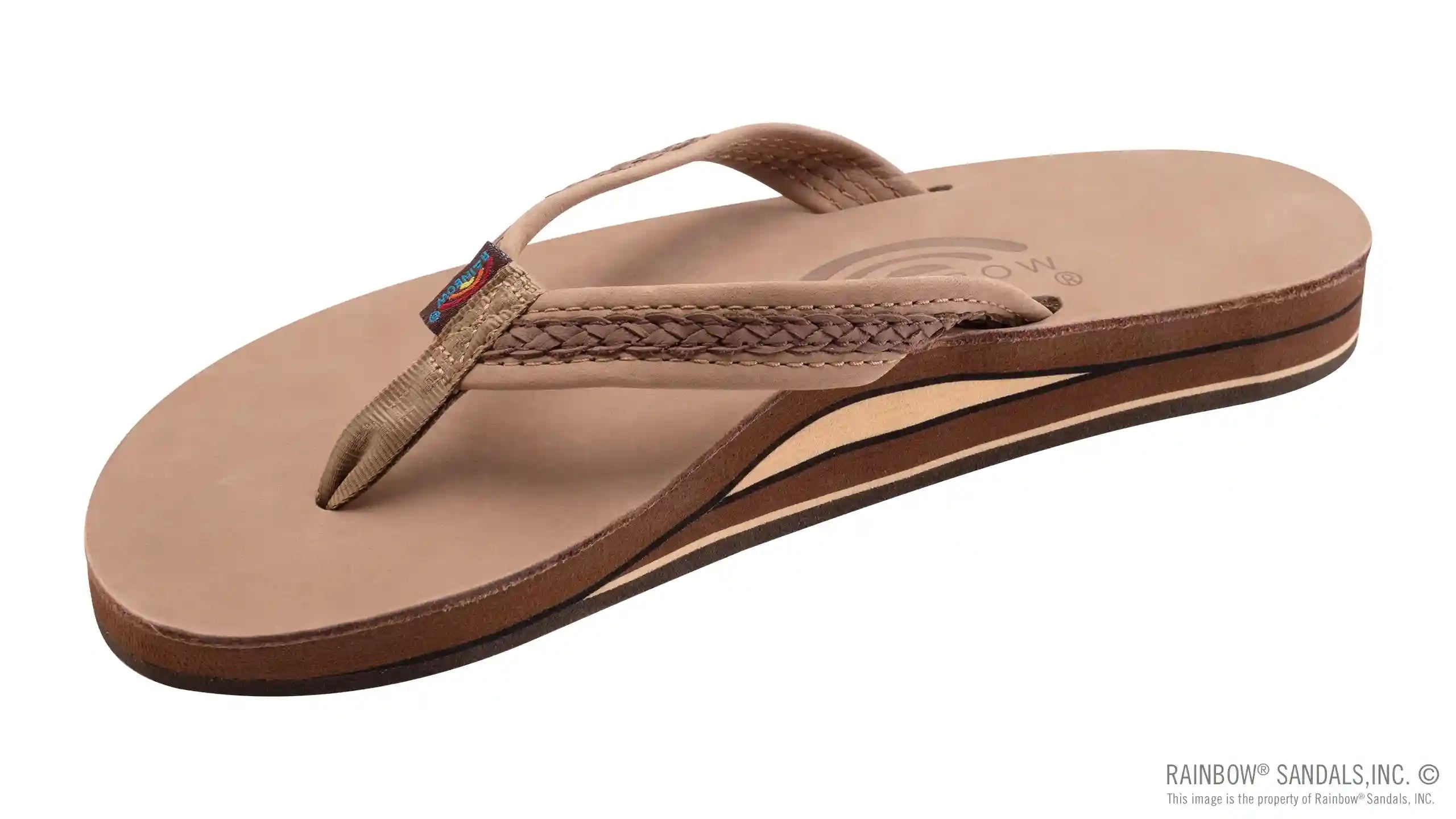 The Willow – Double Layer Arch Support Premier Leather with Inset Double Braided 3/4 Medium Strap
